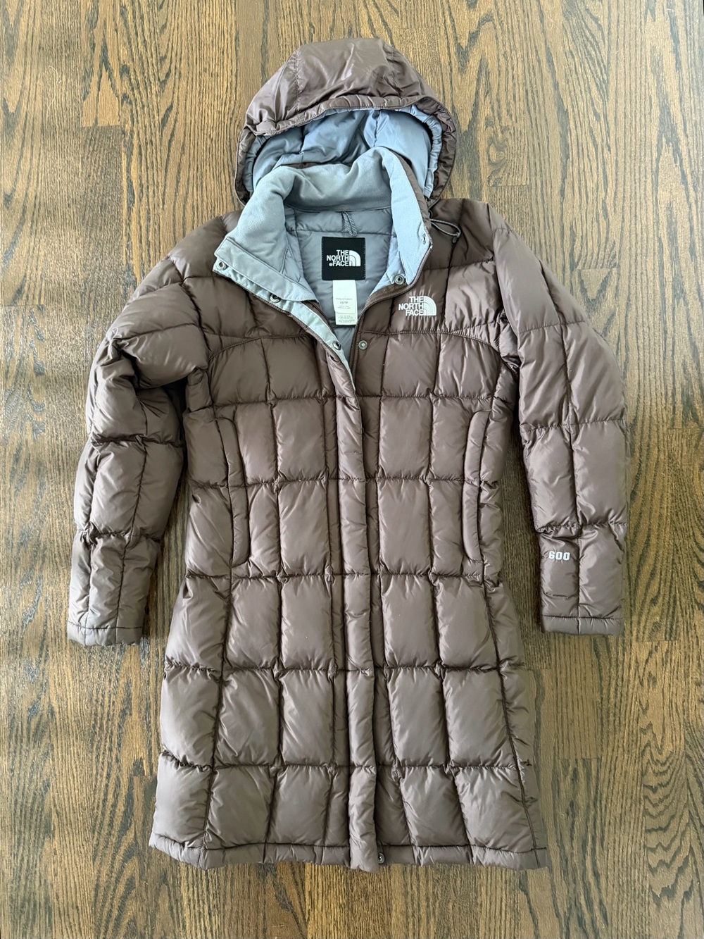 The North Face Women's Chocolate Brown Long Puffer Coat with Hood | Women’s XS